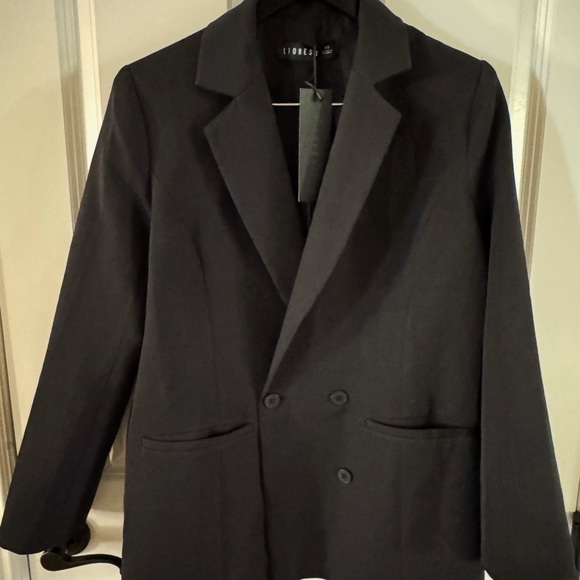 BNWT Lioness Wyoming Classic Oversized Double Breasted Black Blazer size XS - Picture 4 of 7